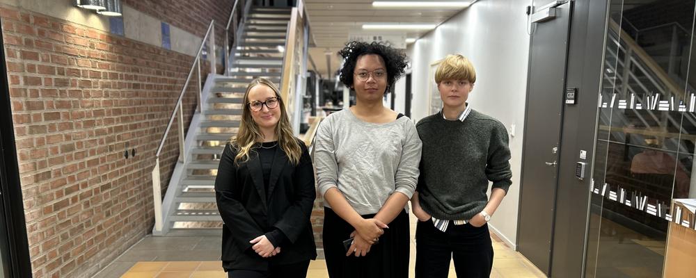 Matilda Olsson, Gringgo Solomon och Karin Silverin - alumner Kultur, kandidatprogram