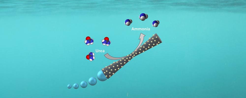 Illustration av en mikromotor med bubblor