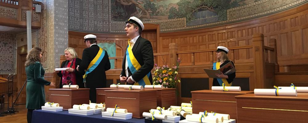 The ceremony in the assembly hall at Vasaparken, Zealous and devoted service to the state. 