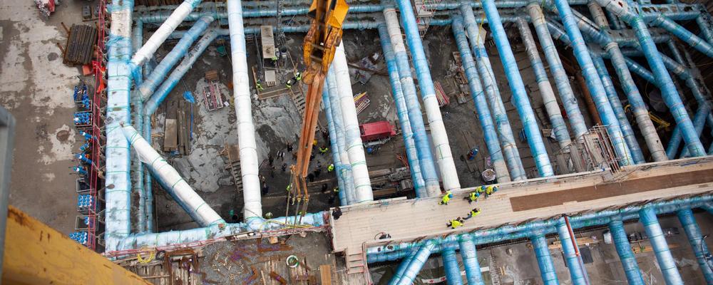 A construction site from above