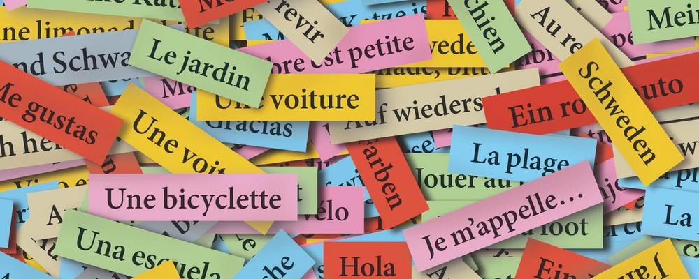 Text på olika språk