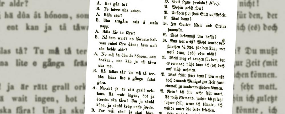 Textexempel på estlandssvensk dialekt