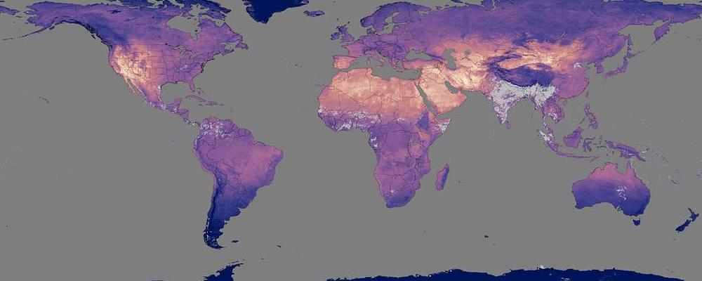 Map of the world showing heatwaves