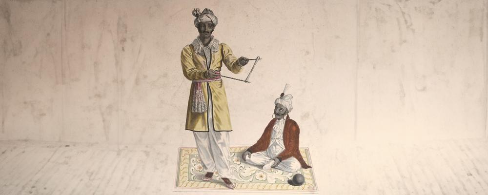 Litografi föreställande de indiska bröderna Samme