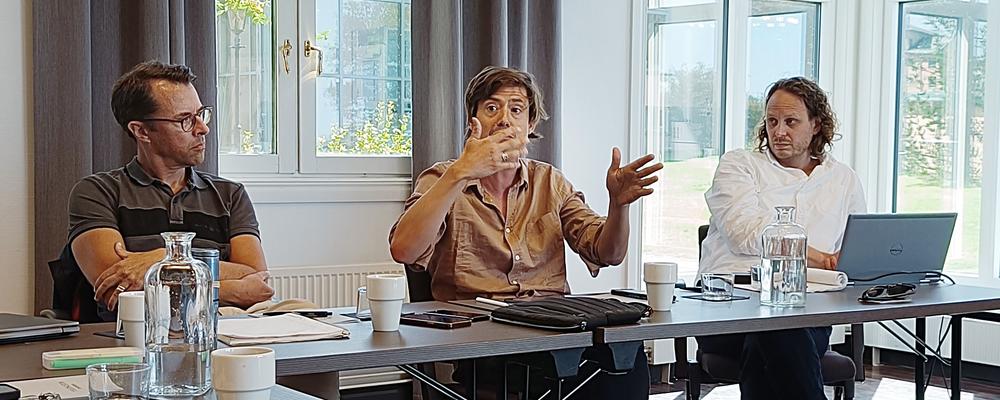 Researchers discussing 