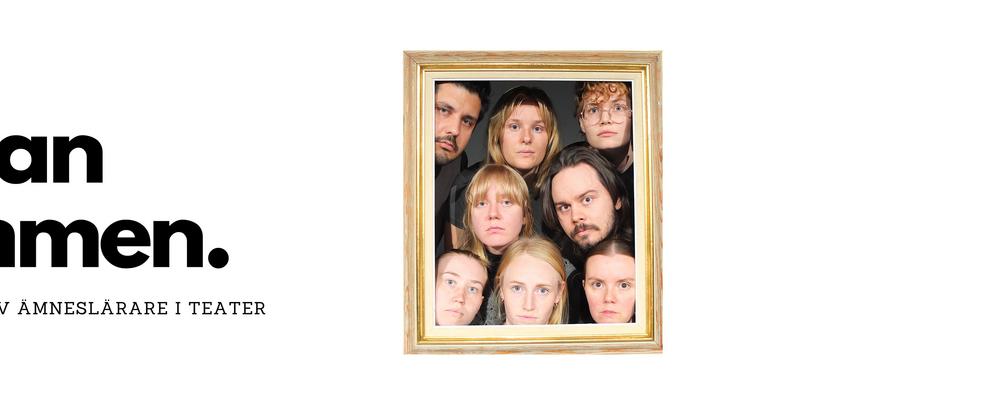 A group of people inside a gold frame