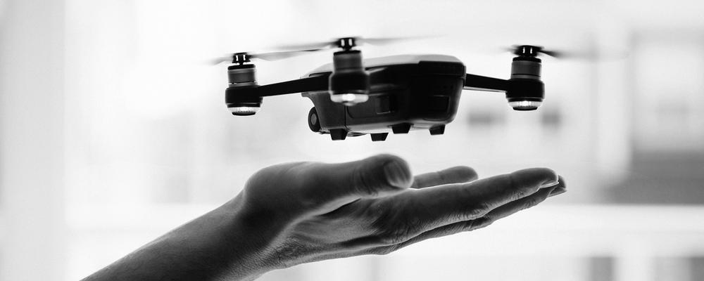 Drone takes off from hand