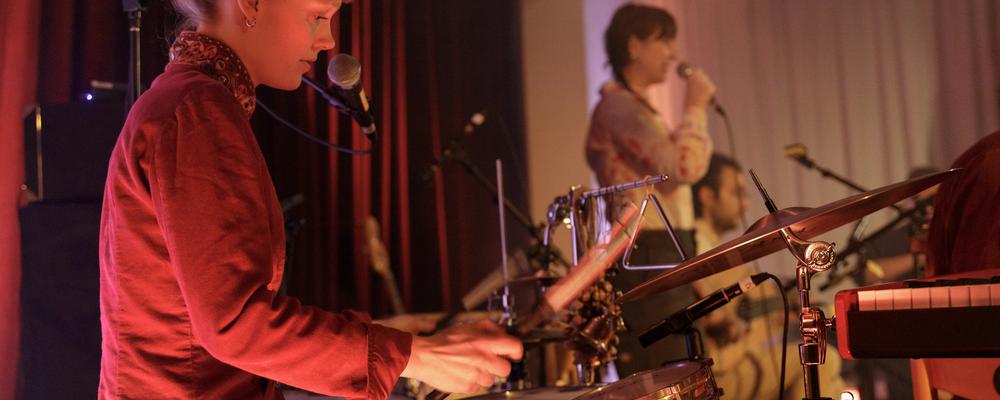 Musicians performing on stage