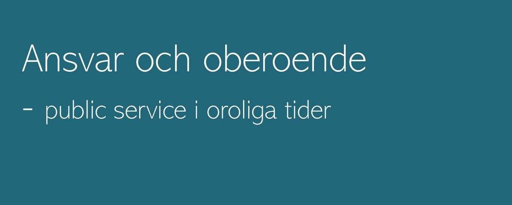 Omslag på SOU-utredning om public service