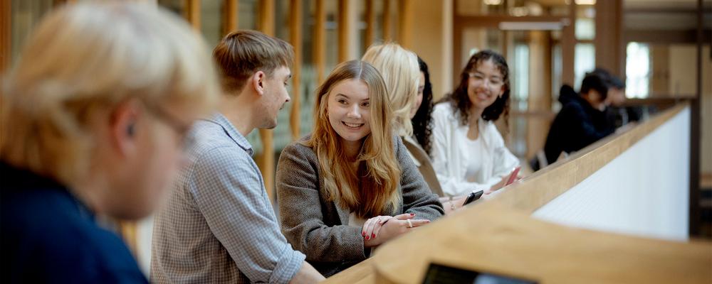 Students sitting together studying