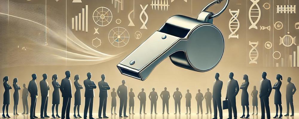 AI-genererad tecknad illustration av en visselpipa och en massa människor