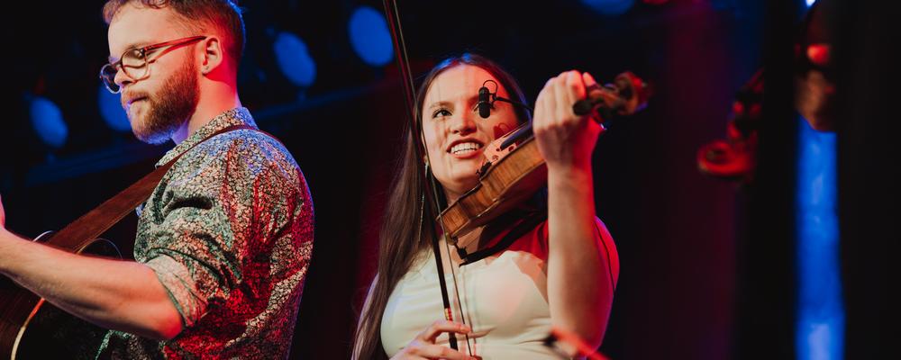 Two musicians on stage