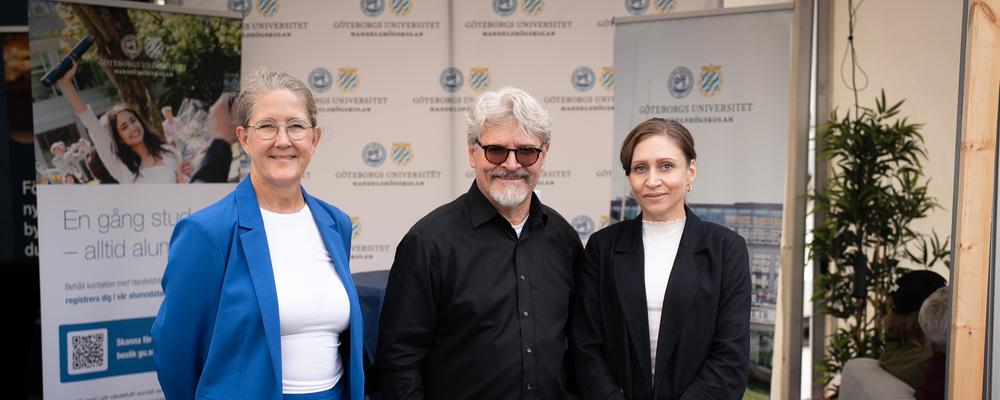 Foto på Maria Leffler, Robert Börjes och Emma Björner från deras deltagande under Frihamnsdagarna