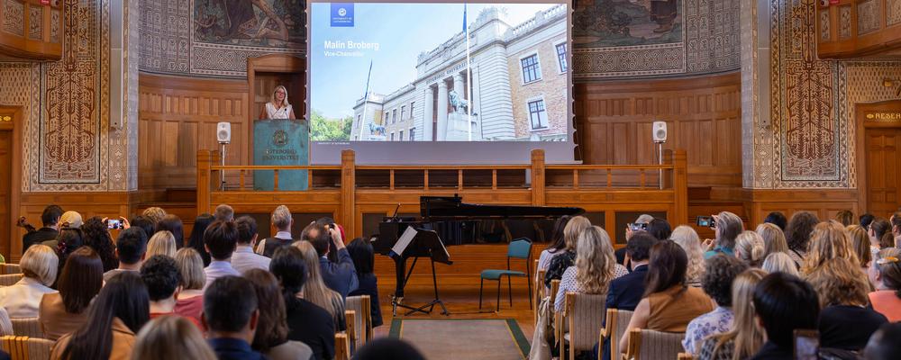Vice-Chancellor Malin Broberg welcomes participants of the Partner Day, EAIE Conference week
