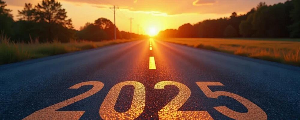 År 2025, väg i soluppgång