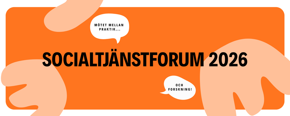 Färgfält i orange nyanser, två vita pratbubblor