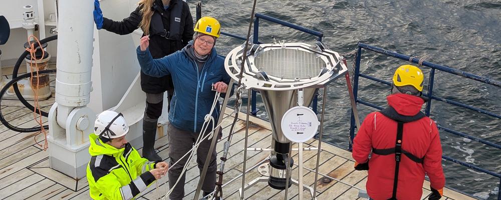 Rhian Waller ombord på R/V Skagerak