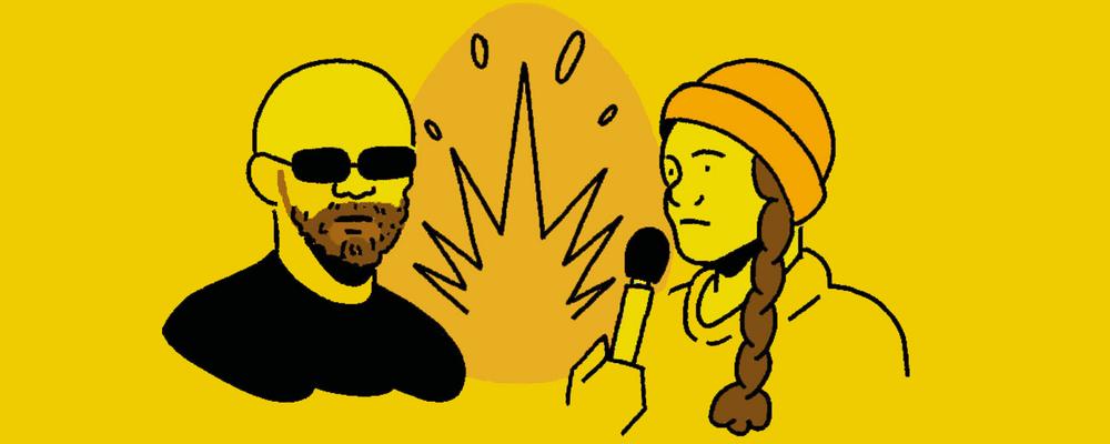 En illustration som visar Andrew Tate och Greta Thunberg
