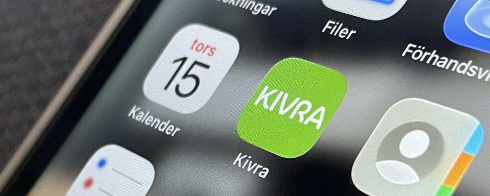 Foto av kivras app på en iphone 