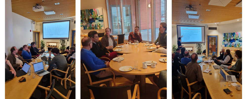 Ett kollage av tre av presentationerna som hölls under workshopen