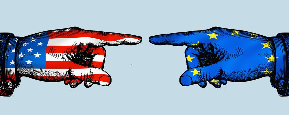 Två illustrerade händer som pekar på varandra