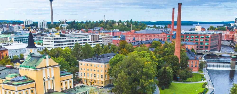 Fågelvy över Tampere