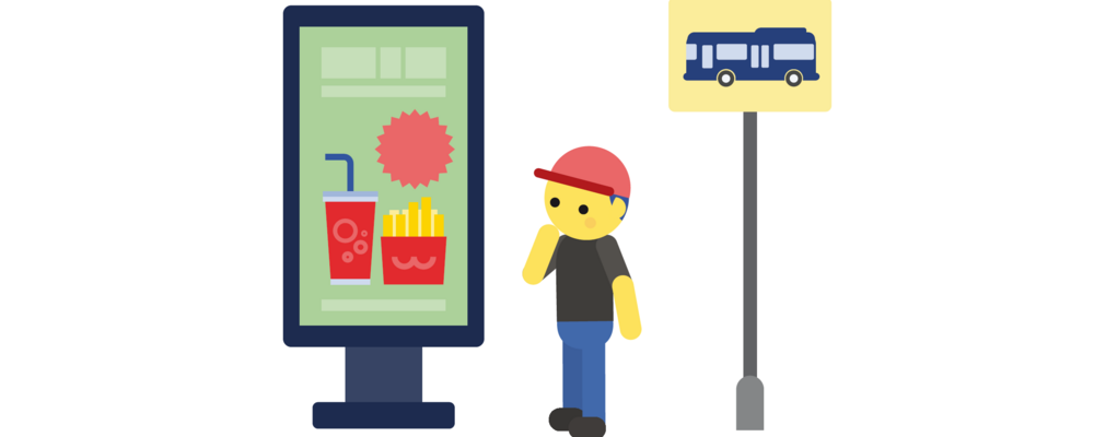 Grafik av barn som exponeras för reklam