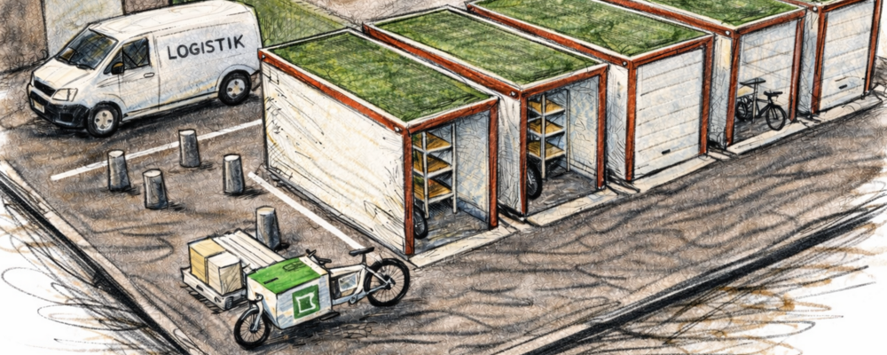 illustration av en logistikhubb 