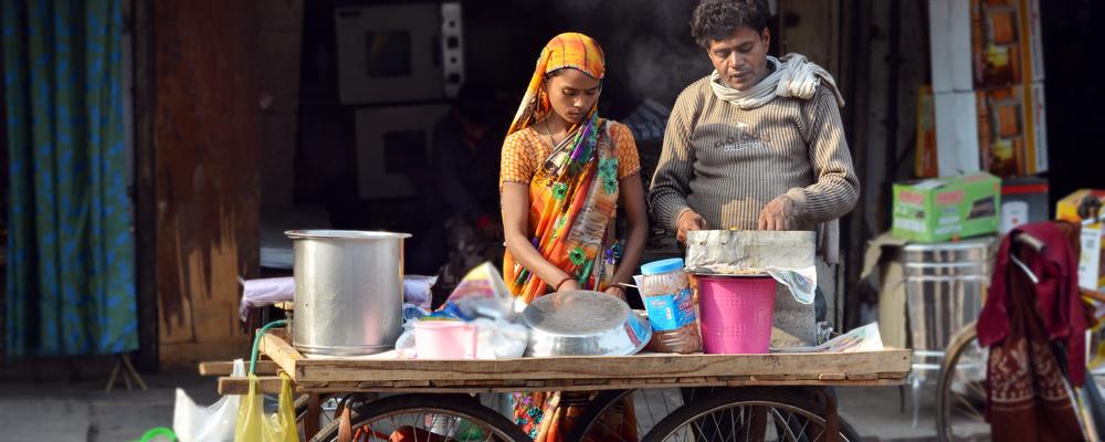 Street vendors in India