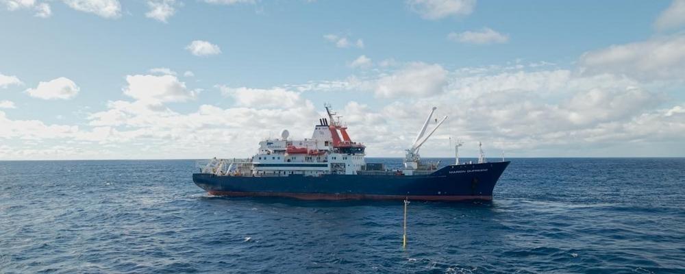 research vessel in the ocean