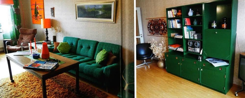 Foto från lägenhet med 1970-talsinredning