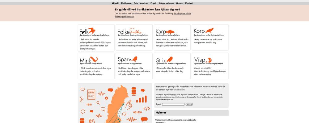 skärmdump från sprakbanken.se