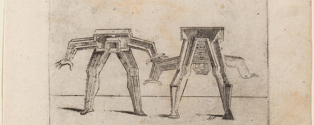 Teckning från "Bizzarie di varie figure" (1624) av Gianbattista Bracelli