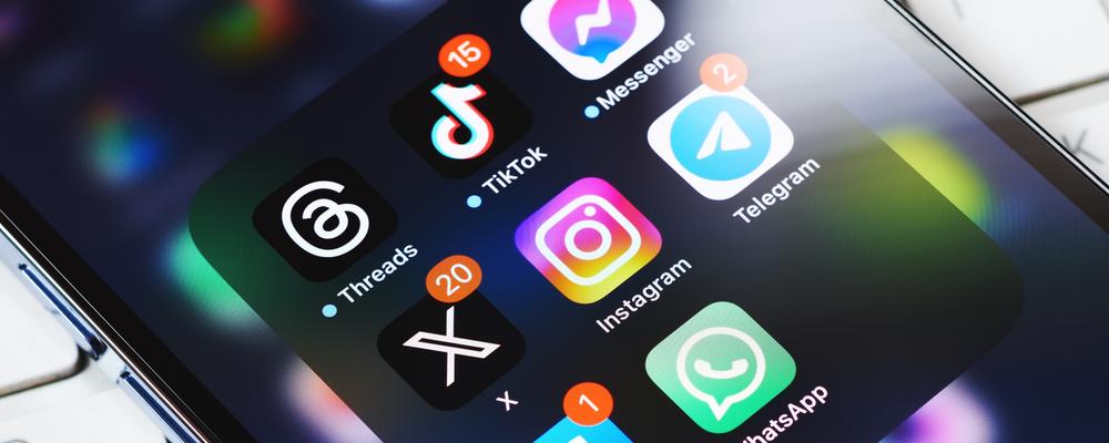 sociala medier-appar på smarttelefon