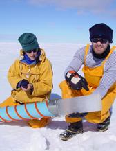 Louise Newmanwith ice core.