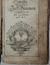 Uppslag ur bok av Johan von Hoorn 1679