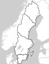 Karta över Sverige med gränserna över elområdena.
