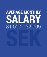 Average monthly salary 31 000 - 34 999 SEK