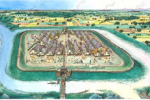 Reconstruction of the terramare settlement of Montale, courtesy of Andrea Cardarelli