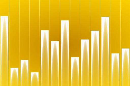 Graph with gold bars