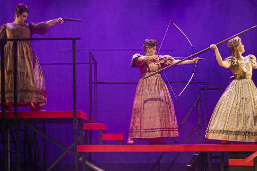 Three persons on stage