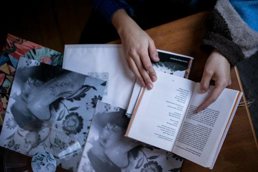 Detail of work with books