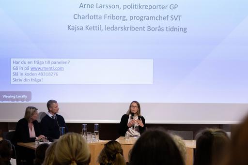 Arne Larsson, GP, Charlotta Friborg, SVT, och Kajsa Kettil, BT