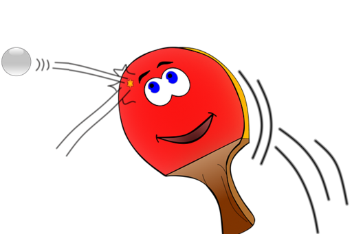 Illustration of a ping pong ball and bat