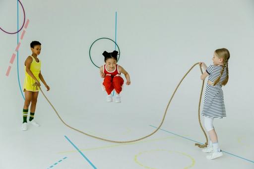 Children playing with rope