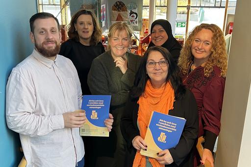 Delar av projektgruppen på plats på Bergsjöns kulturhus.