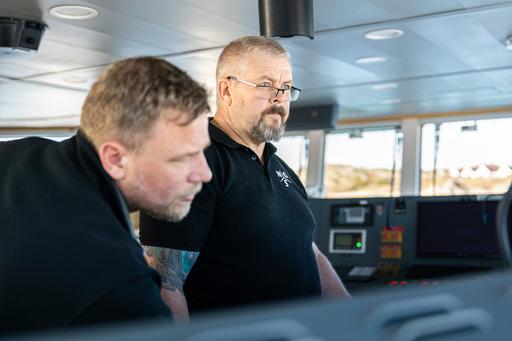 Joakim Edvardsson och Richard Olsson är kaptener på R/V Skagerak.