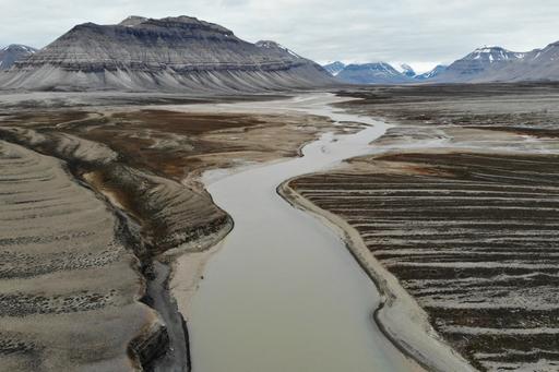 Smältande kustområde på Svalbard