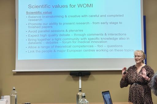 Maureen McKelvey presenting at WOMI2025