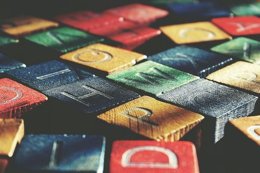 Coloured letter blocks